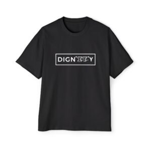 T-Shirt — 'DIGNITY' White Box Logo Oversized Tee