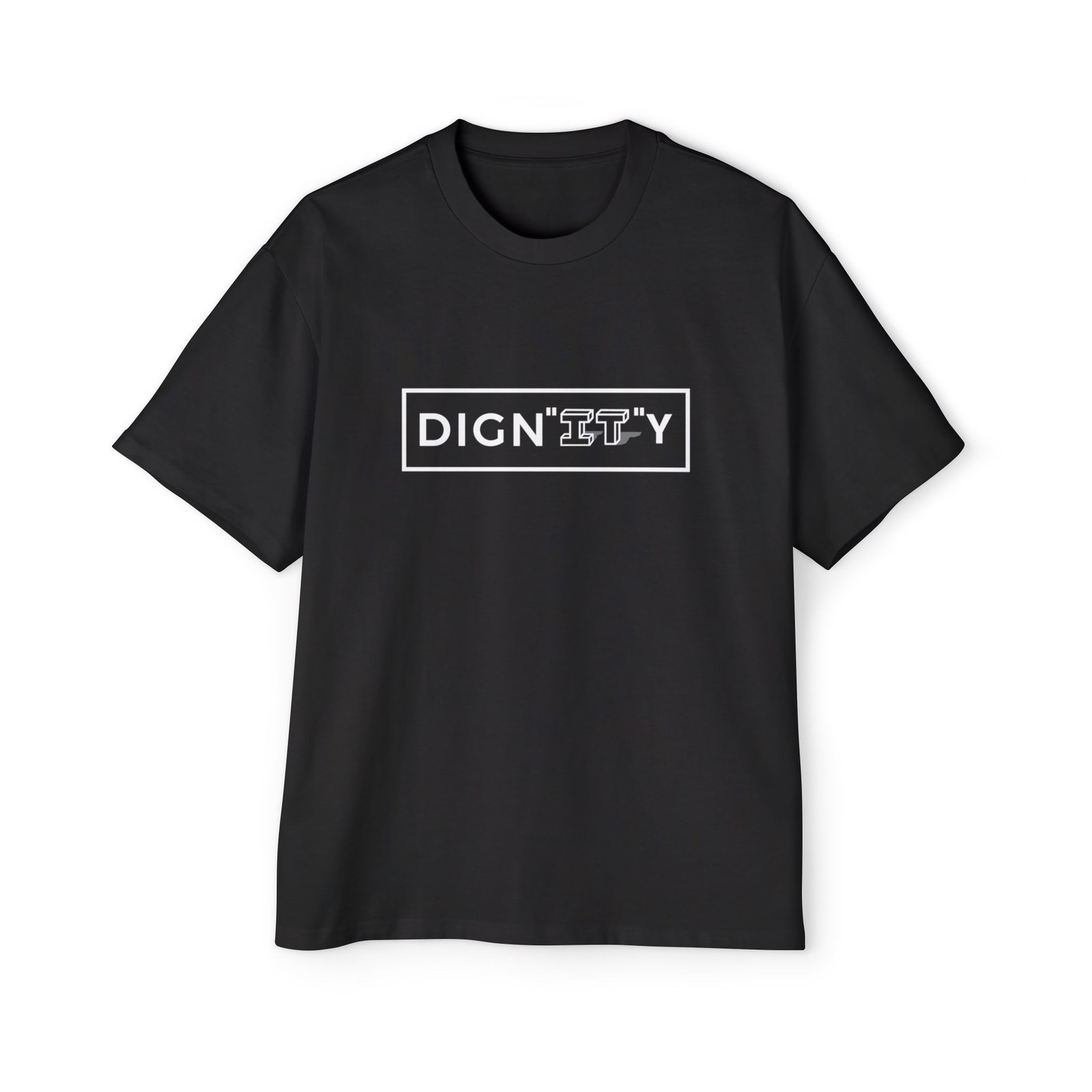 T-Shirt — 'DIGNITY' White Box Logo Oversized Tee
