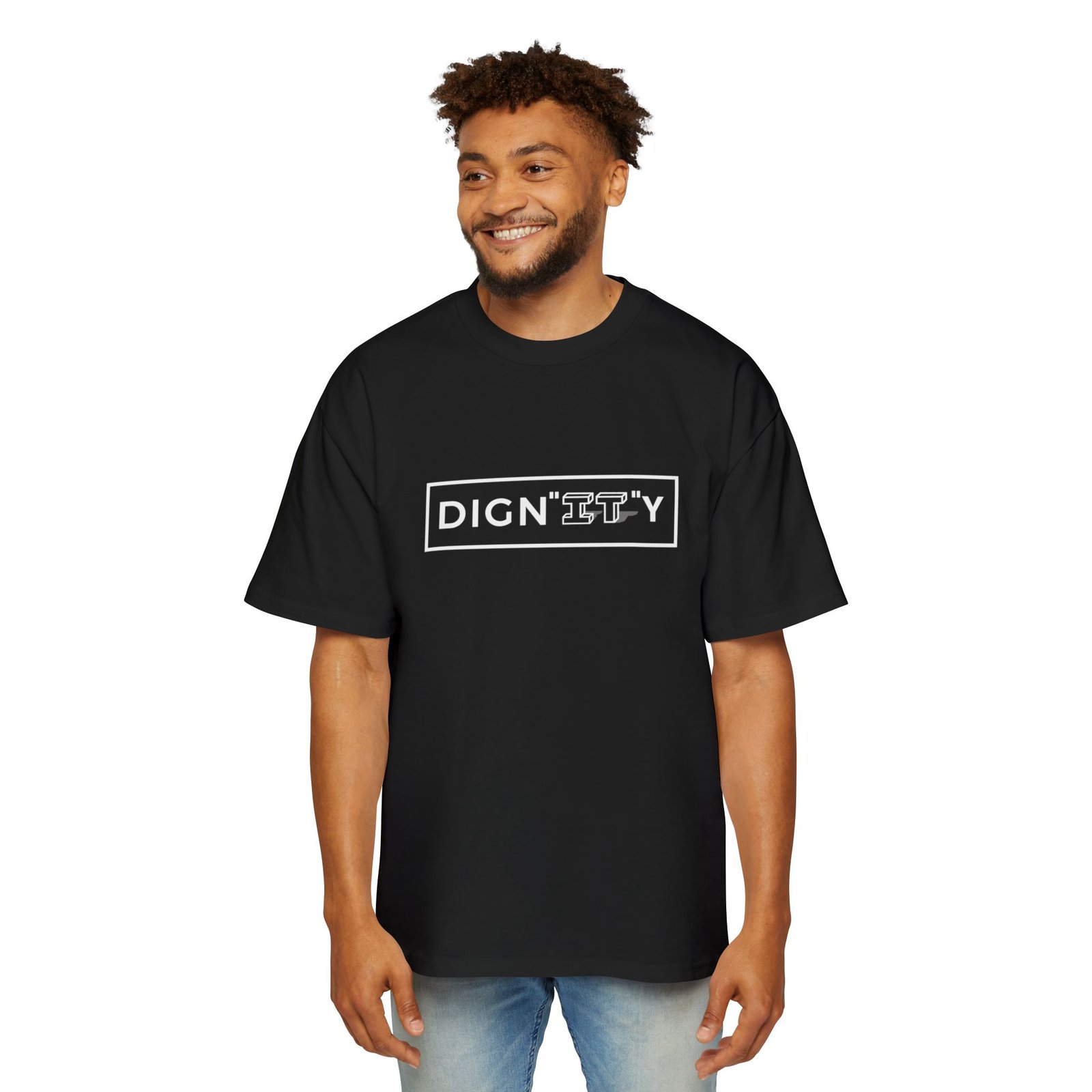 T-Shirt — 'DIGNITY' White Box Logo Oversized Tee - Image 3